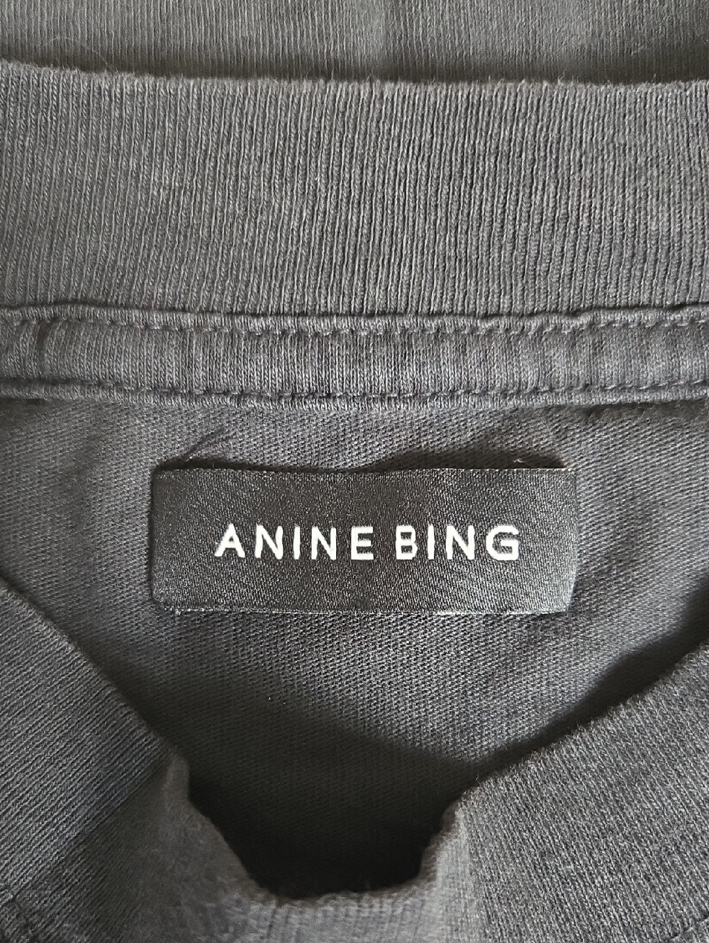 Anine Bing Avi Tee Smiley in Vintage Bblack, Size Large - Picture 3 of 4